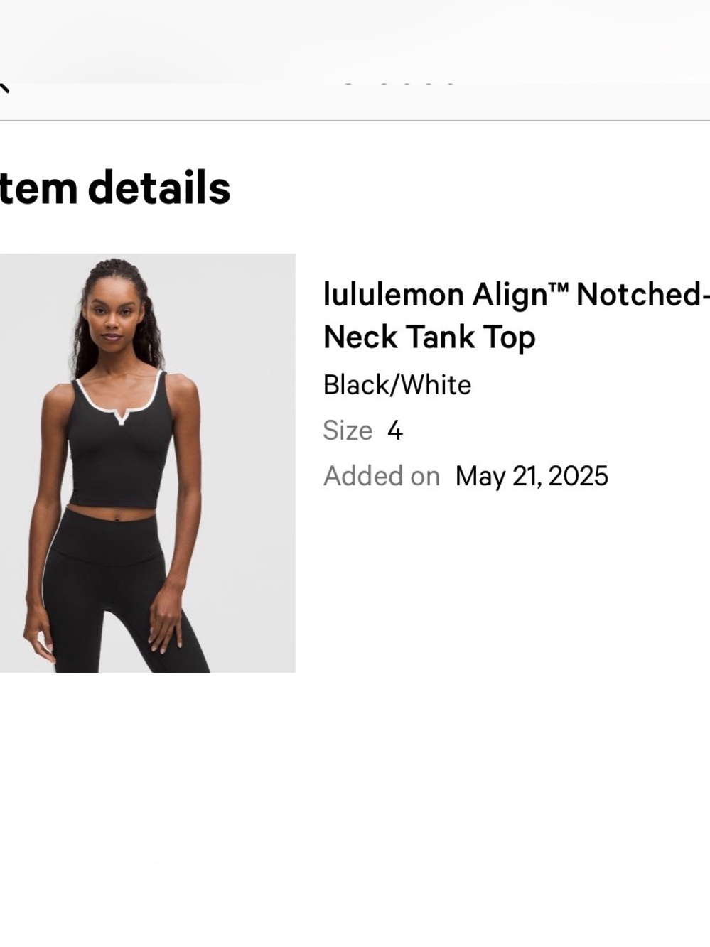Lululemon align notched neck tank top